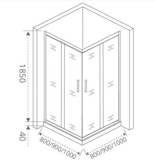 Душевой уголок Good Door Latte CR -100-C-WE стекло прозрачное